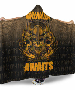 Viking Valhallawaits Warrior Hooded Blanket