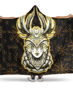 Viking Valkyrie Gold Hooded Blanket