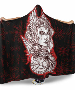 Viking Valkyrie Turquoise Hooded Blanket