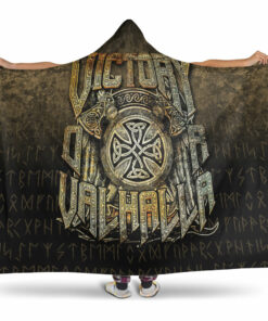 Viking Victory or Valhalla Hooded Blanket Gifts Fleece Sherpa Blanket