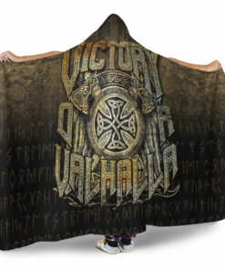Viking Victory or Valhalla Hooded Blanket Gifts Fleece Sherpa Blanket