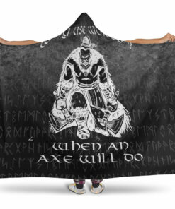 Viking Why Use Words When An Axe Will Do Hooded Blanket