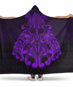 Vikings Odin Valhalla Purple Version Hooded Blanket