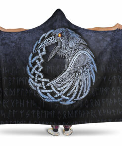 Vikings Raven Special Blue Version Hooded Blanket