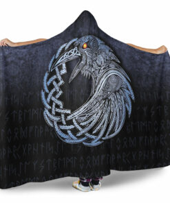 Vikings Raven Special Blue Version Hooded Blanket