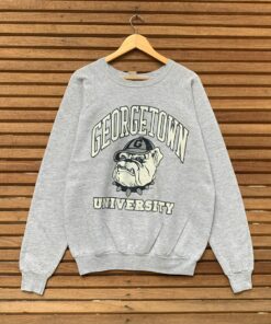 Vintage 1980s FRUIT Georgetown Hoyas University Crewneck Long Sleeve Sweatshirt