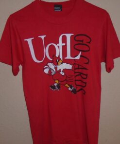 Vintage 1980s Louisville Cardinals Football T Shirt University Football Fan Shirt Gifts for NCAA Fans