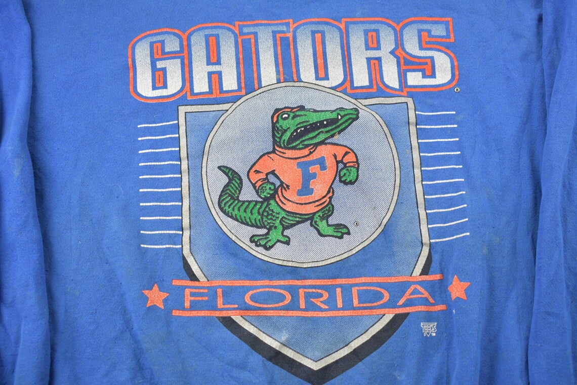 Vintage 1980s University Of Florida Gators NCAA Sweatshirt 80s UF Crewneck Sweatshirt Hoodie T Shirt Full Size Reprinted