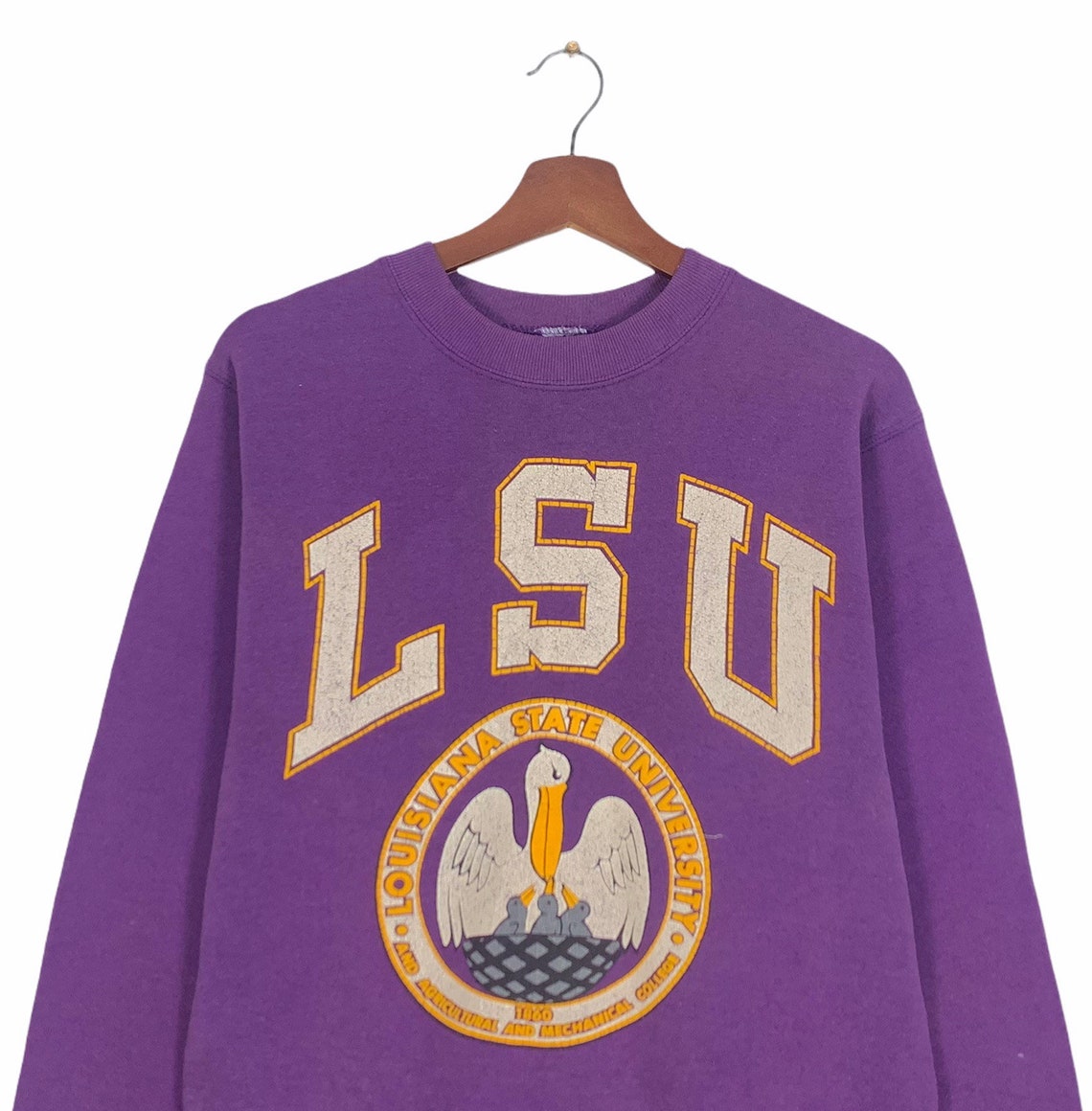 Vintage 1990s GALT SAND LSU Louisiana State University Crewneck Long Sleeve Sweatshirt