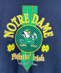 Vintage 1990s Notre Dame Fighting Irish Graphic College Sweatshirt Crew Neck