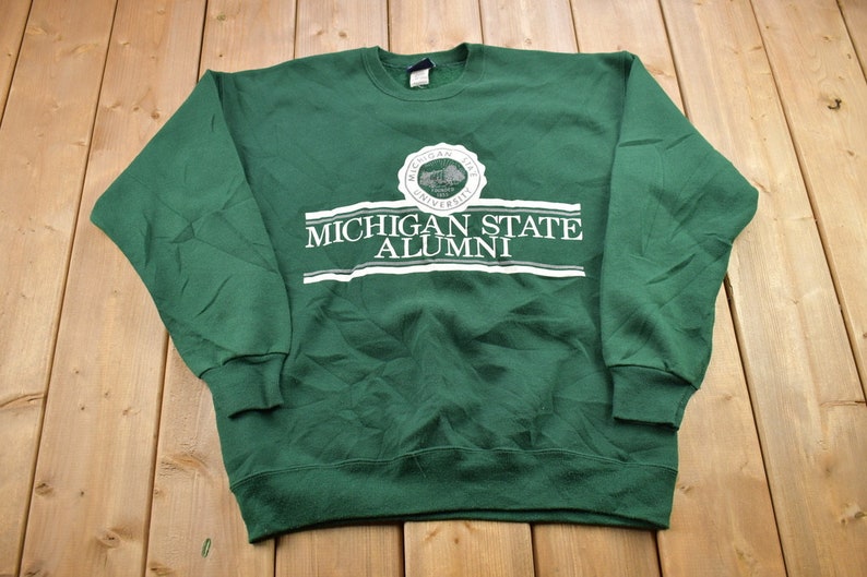 Vintage 1990s University Of Michigan State Alumni Collegiate Crewneck / Michigan Crewneck / NCAA Sweatshirt