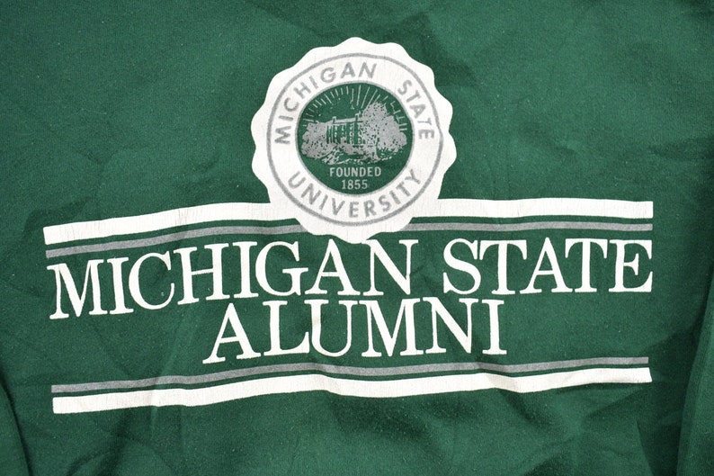 Vintage 1990s University Of Michigan State Alumni Collegiate Crewneck / Michigan Crewneck / NCAA Sweatshirt