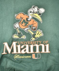 Vintage 1990s University of Miami Hurricanes Collegiate NCAA Crewneck Sweatshirt Sportswear Americana Reprint