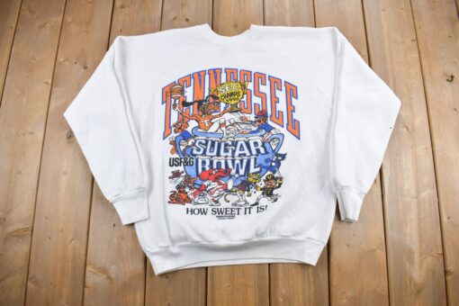 Vintage 1990s University of Tennessee Sugar Bowl Collegiate Crewneck NCAA Sweatshirt Sportswear Made In USA