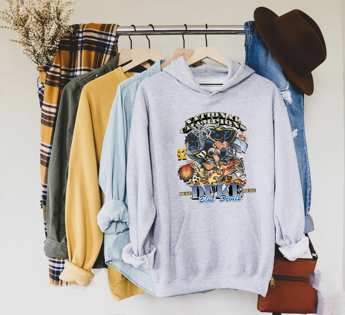 Vintage 1992 Duke Blue Devils National Champions Tee Shirts Hoodie Sweatshirt - Image 2