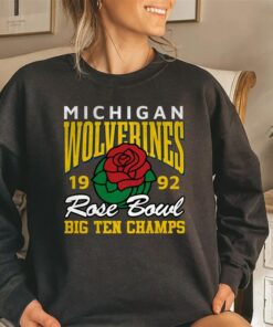 Vintage 1992 Michigan Wolverines Rose Bowl Football Crewneck Sweatshirt Hoodie Shirt, Gift for Her, Gift for Him
