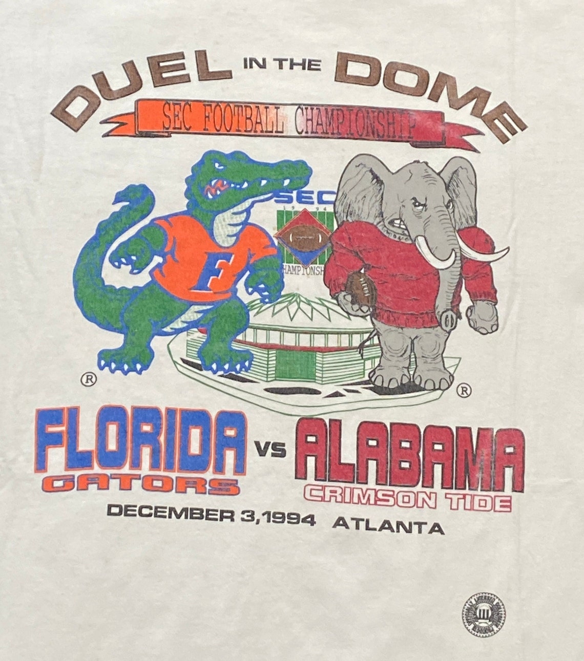 Vintage 1994 SEC Championship T Shirt Tee Made Usa Size Xtra Large XL Florida Gators Alabama Crimson Tide NCAA College Football 1990s 90s