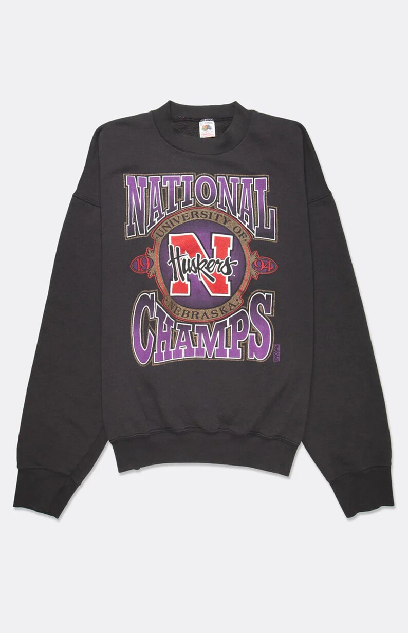 Vintage 1994 University Of Nebraska Cornhuskers National Champions Sweatshirt Nebraska Cornhuskers University Football NCAA College T-Shirt