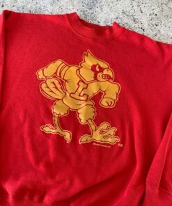 Vintage 80s Louisville Cardinals Crewneck Sweatshirt University Football Fan Shirt Gifts for NCAA Fans