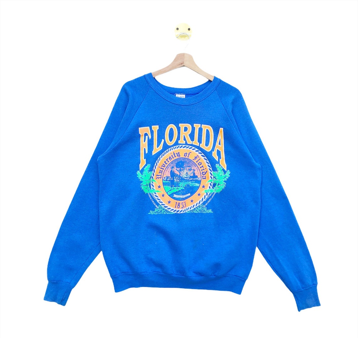 Vintage 80s University Of Florida printed Crewneck Clothing Sportwear Sweatshirt Hoodie