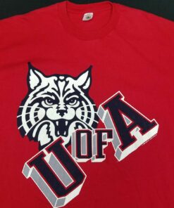 Vintage 80s University of Arizona WILDCATS Desert Sportswear Red T-shirt
