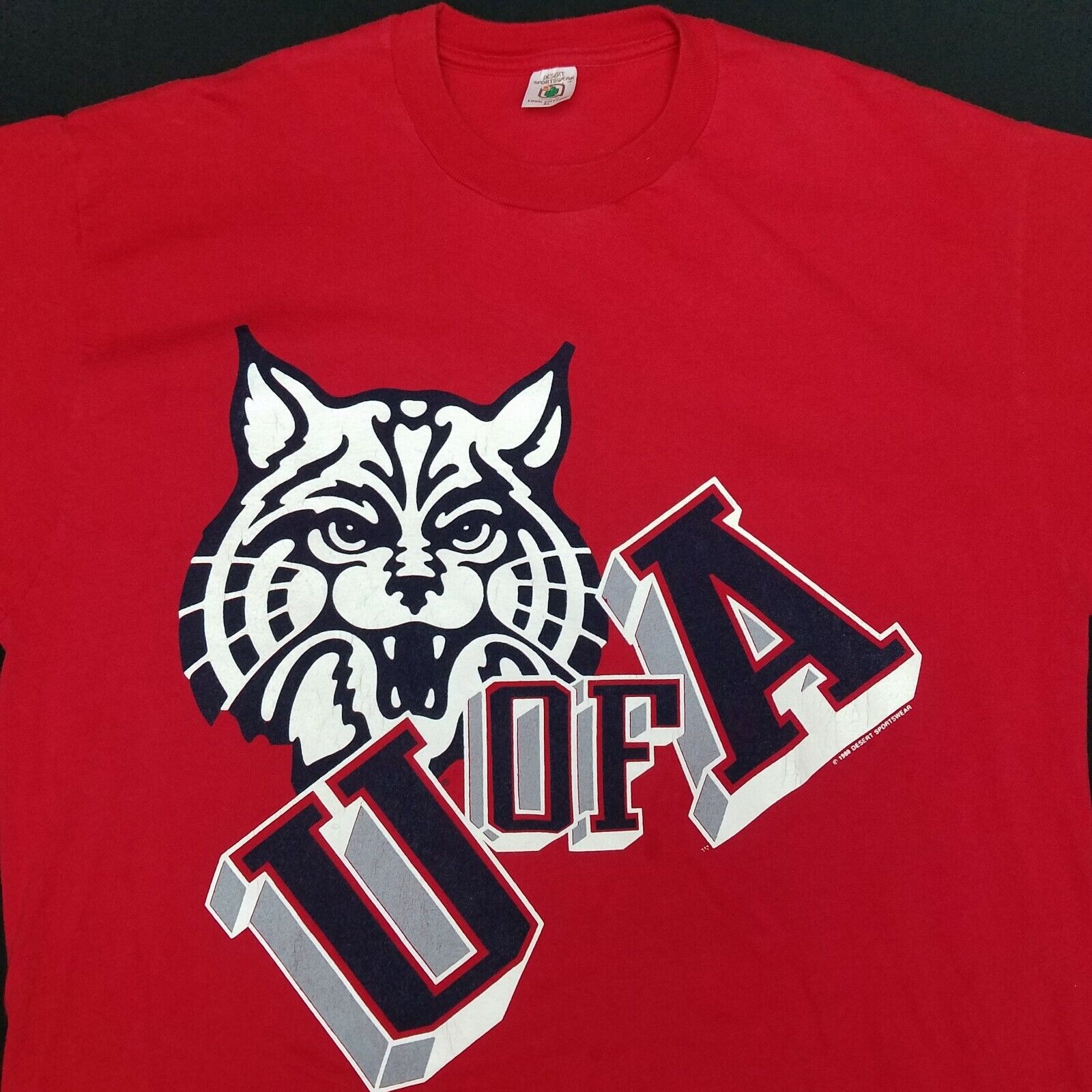 Vintage 80s University of Arizona WILDCATS Desert Sportswear Red T-shirt