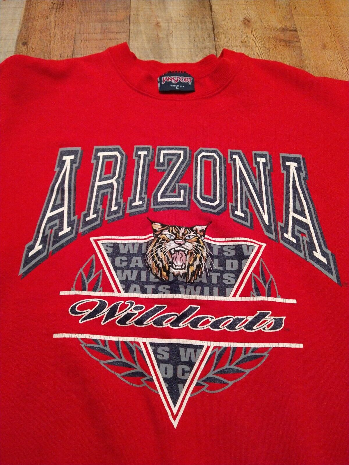 Vintage 90S Arizona University Wildcats Sweater Made In The Usa Jansport