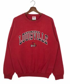 Vintage 90’S Louisville Cardinals Sweatshirt Crewneck NCAA University Of Louisville Sweatshirt Print