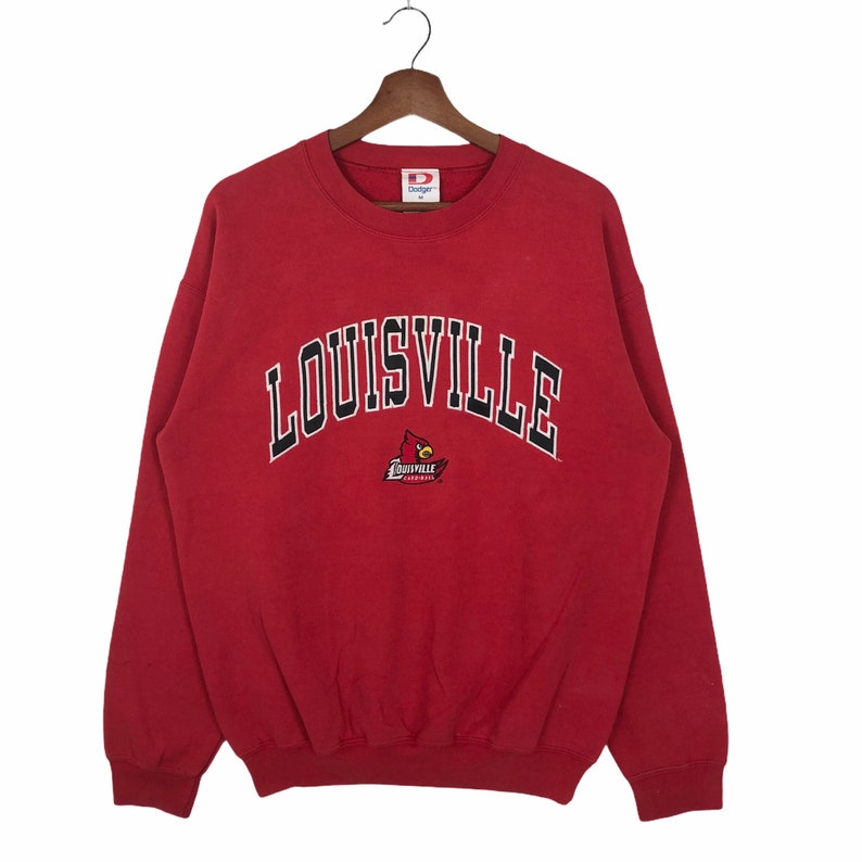 Vintage 90’S Louisville Cardinals Sweatshirt Crewneck NCAA University Of Louisville Sweatshirt Print