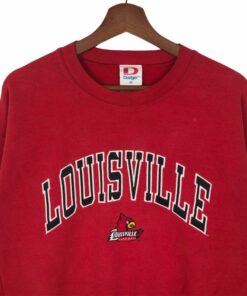 Vintage 90’S Louisville Cardinals Sweatshirt Crewneck NCAA University Of Louisville Sweatshirt Print