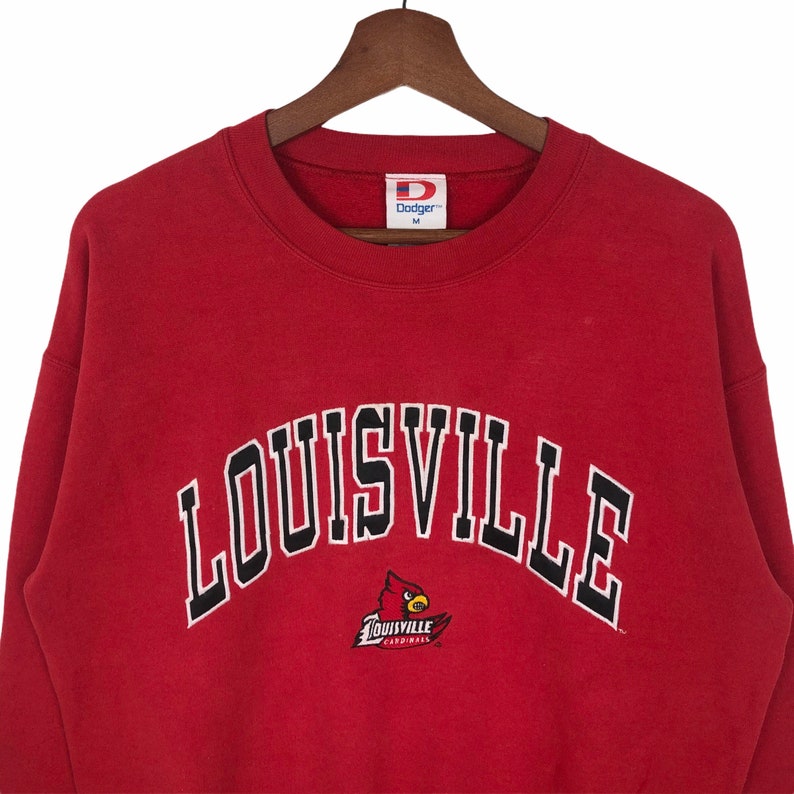 Vintage 90’S Louisville Cardinals Sweatshirt Crewneck NCAA University Of Louisville Sweatshirt Print