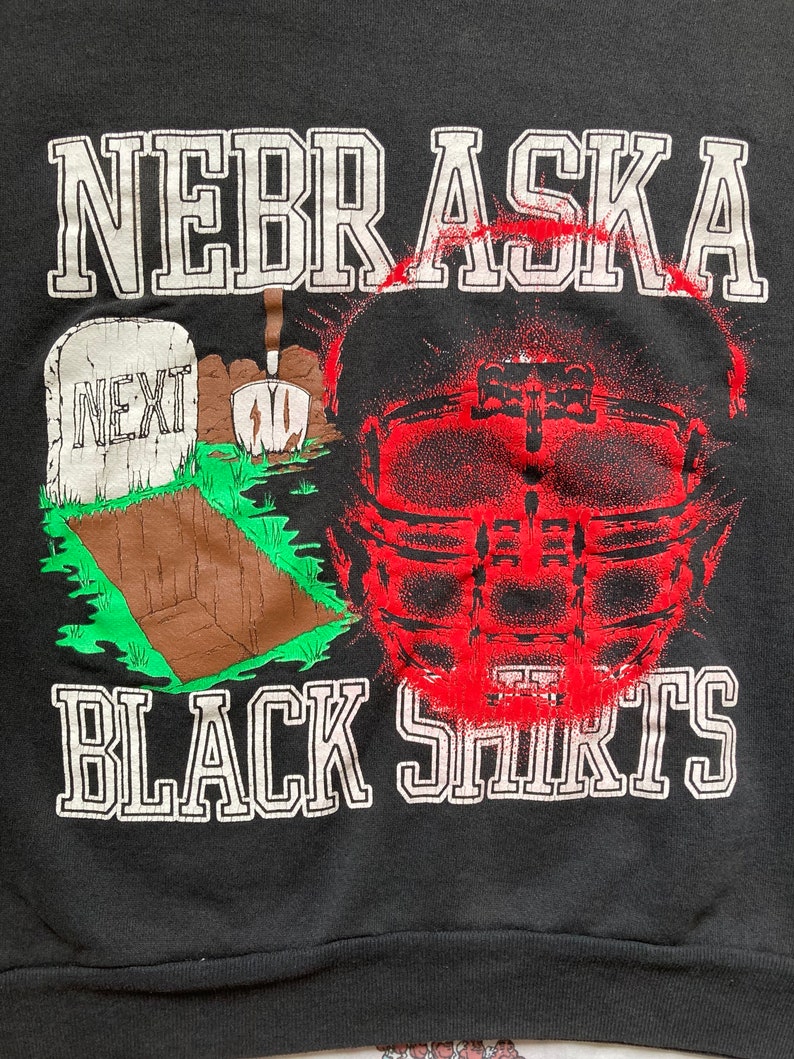 Vintage 90’S Nebraska Black Shirts Sweatshirt, Huskers Football NCAA Fans Gitfs