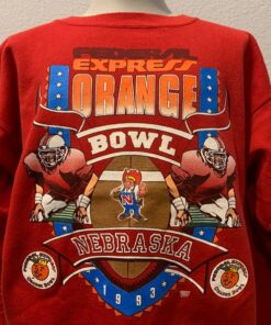 Vintage 90'S Nebraska Cornhuskers 1993 Federal Express Orange Bowl Football Crewneck Sweatshirt