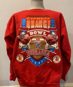 Vintage 90'S Nebraska Cornhuskers 1993 Federal Express Orange Bowl Football Crewneck Sweatshirt