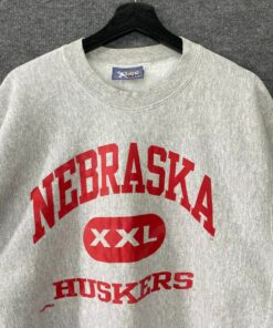 Vintage 90S Nebraska Cornhuskers Sweatshirt Nebraska Crewneck University Nebraska Sweater Nebraska Cornhuskers Print Logo Red