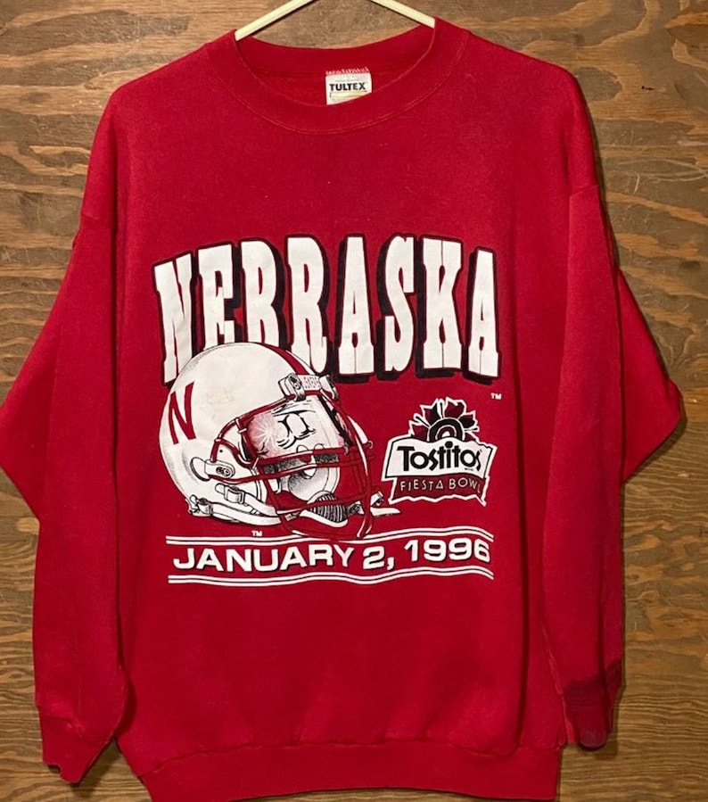 Vintage 90S Nebraska Football Crewneck Sweatshirt, Nebraska Cornhuskers Huskers Sweater, University Of Nebraska Sweatshirt Gifts for Fans