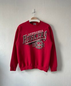 Vintage 90S Nebraska Huskers Crewneck Red Sweatshirt Sportswear Gift for NCAA Fans