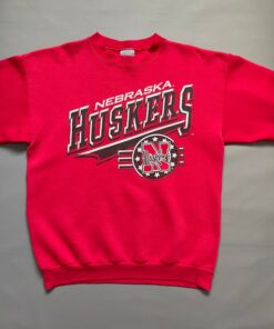 Vintage 90S Nebraska Huskers Crewneck Red Sweatshirt Sportswear Gift for NCAA Fans
