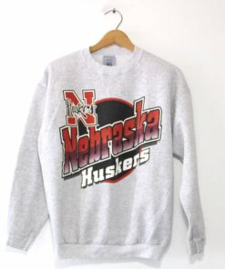 Vintage 90S Nebraska Huskers Football Crewneck Sweatshirt, Nebraska Huskers Sweater, University Of Nebraska State Sweatshirt