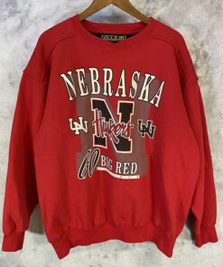 Vintage 90S Nebraska Huskers Football Crewneck Sweatshirt, Nebraska Huskers Sweater, University Of Nebraska State Sweatshirt Hoodie Shirt