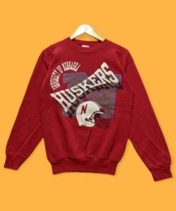 Vintage 90S Nebraska Huskers Football Crewneck Sweatshirt, Nebraska Huskers Sweater,University Nebraska Football Sweater