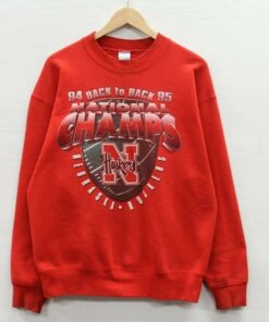 Vintage 90S Nebraska Huskers Football Crewneck Sweatshirt, University Of Nebraska State Sweatshirt Hoodie Tshirt