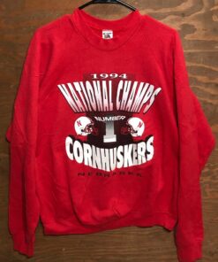 Vintage 90S University Of Nebraska 1994 NCAA College Football Championship Red Crewneck Sweatshirt