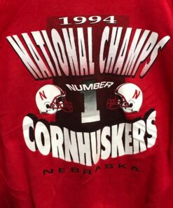 Vintage 90S University Of Nebraska 1994 NCAA College Football Championship Red Crewneck Sweatshirt