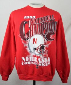 Vintage 90S University Of Nebraska Huskers National Champs Sweatshirt, Nebraska NCAA Football Championship Sweatshirt Gifts for Fans