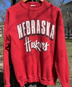 Vintage 90S University Of Nebraska Huskers National Champs Sweatshirt, Nebraska NCAA Football Championship Sweatshirt Gifts for NCAA Fans