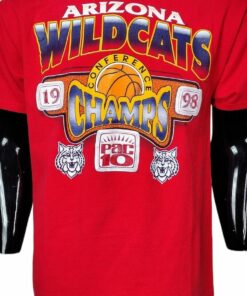 Vintage 90's Arizona Wildcats NCAA Conference Champs Red Graphic Tee