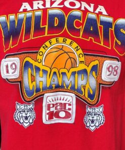 Vintage 90's Arizona Wildcats NCAA Conference Champs Red Graphic Tee