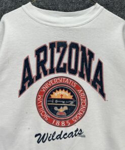 Vintage 90s Arizona Wildcats Sweatshirt College Sports Crest Logo Faded USA