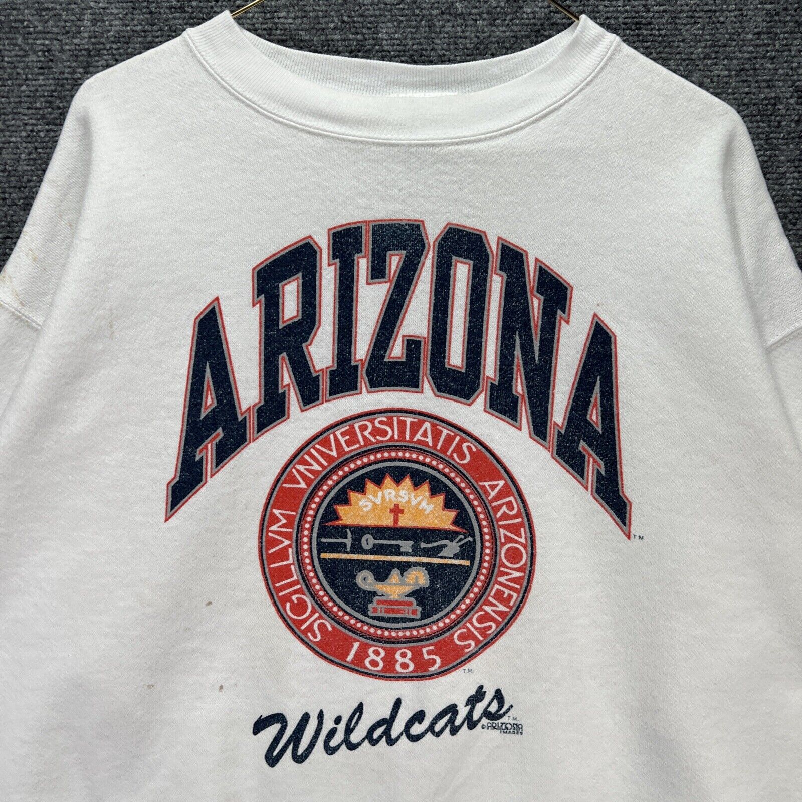 Vintage 90s Arizona Wildcats Sweatshirt College Sports Crest Logo Faded USA